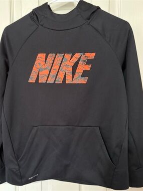 Nike Black and orange dri fit Hoodie  - Kids sz L